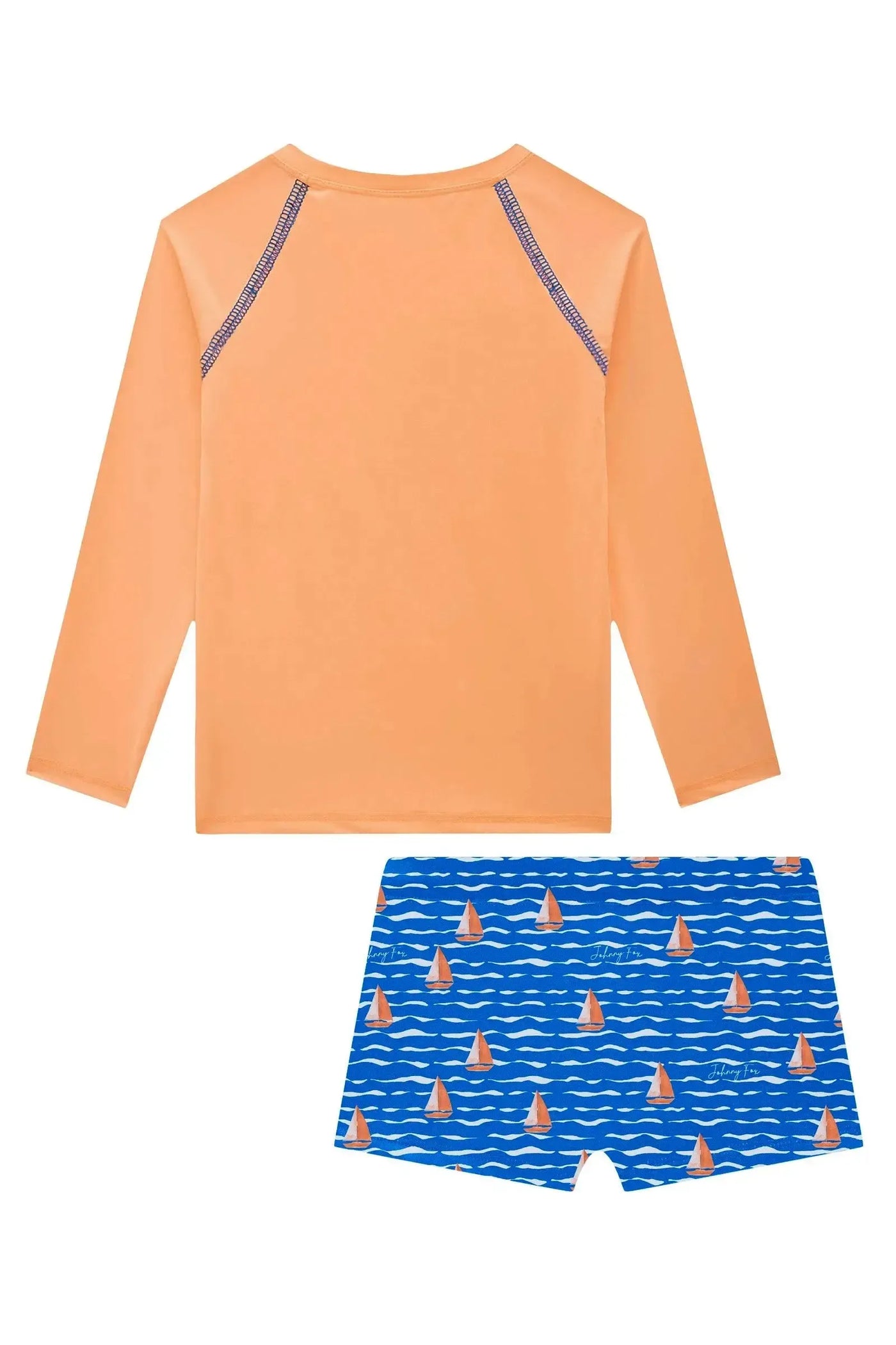 Conjunto de Camiseta e Sunga em Malha Uv Dry com Proteção Uv50+ 94216 Johnny Fox Teen Menino