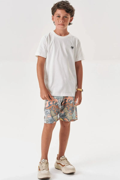 Conjunto de Camiseta em Meia Malha e Bermuda em Nylon Ergonomic com Elastano 88284 Johnny Fox Teen Menino