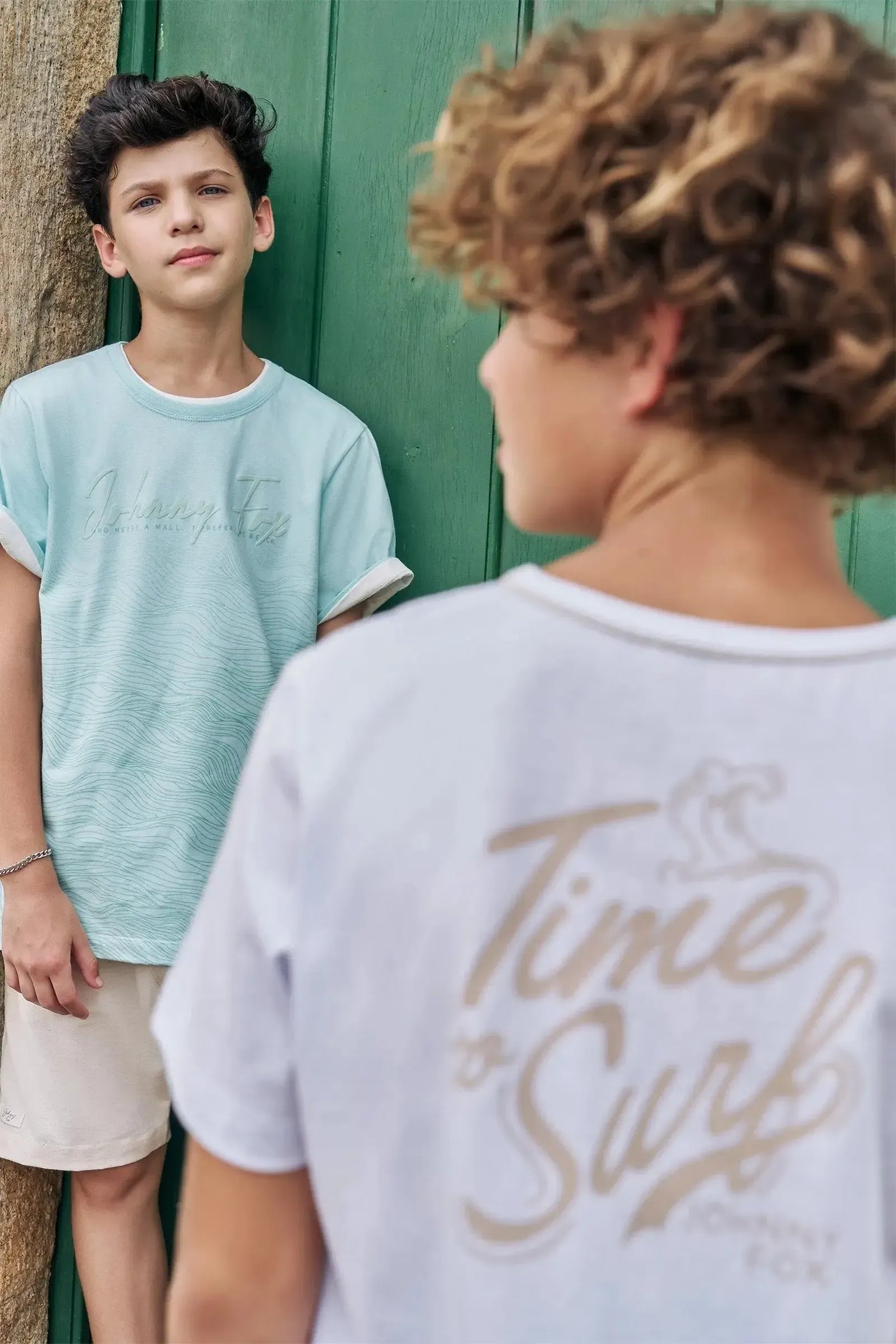 Conjunto de Camiseta em Meia Malha e Bermuda em Sarja Girassol com Elastano 87721 Johnny Fox Teen Menino