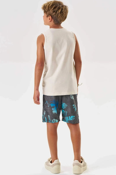 Conjunto de Regata em Meia Malha e Bermuda em Nylon Ergonomic com Elastano 88631 Johnny Fox Teen Menino