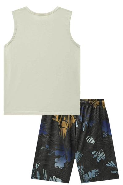 Conjunto de Regata em Meia Malha e Bermuda em Nylon Ergonomic com Elastano 88631 Johnny Fox Teen Menino