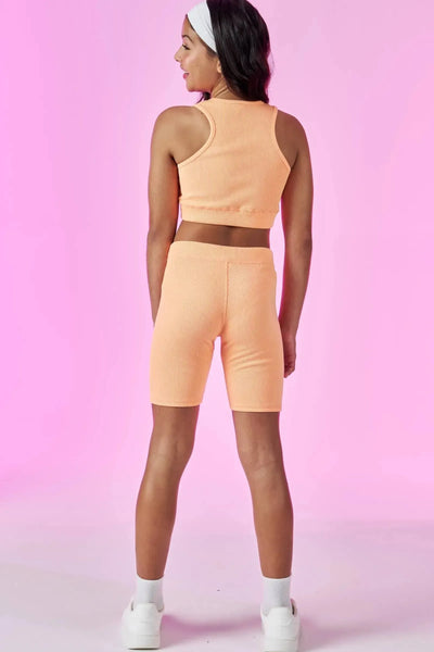 Conjunto de Top Cropped e Biker em Soft Line 86714 Vic&Vicky Teen Menina