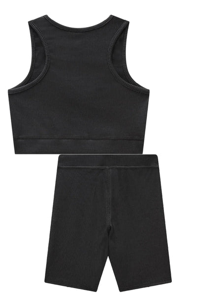 Conjunto de Top Cropped e Biker em Soft Line 86714 Vic&Vicky Teen Menina