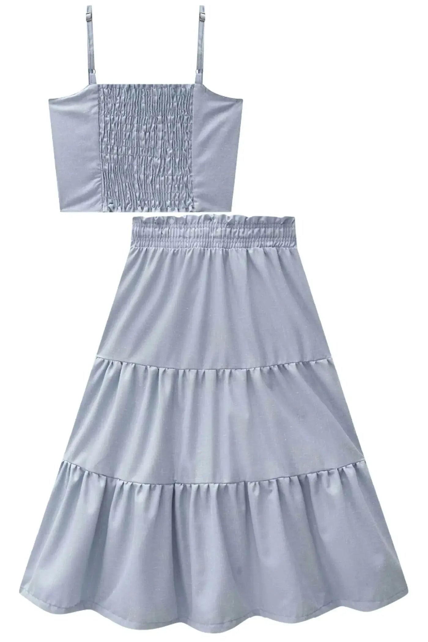 Conjunto de Top Cropped e Saia Midi em Alfaiataria Denver 88817 Lilimoon Teen Menina