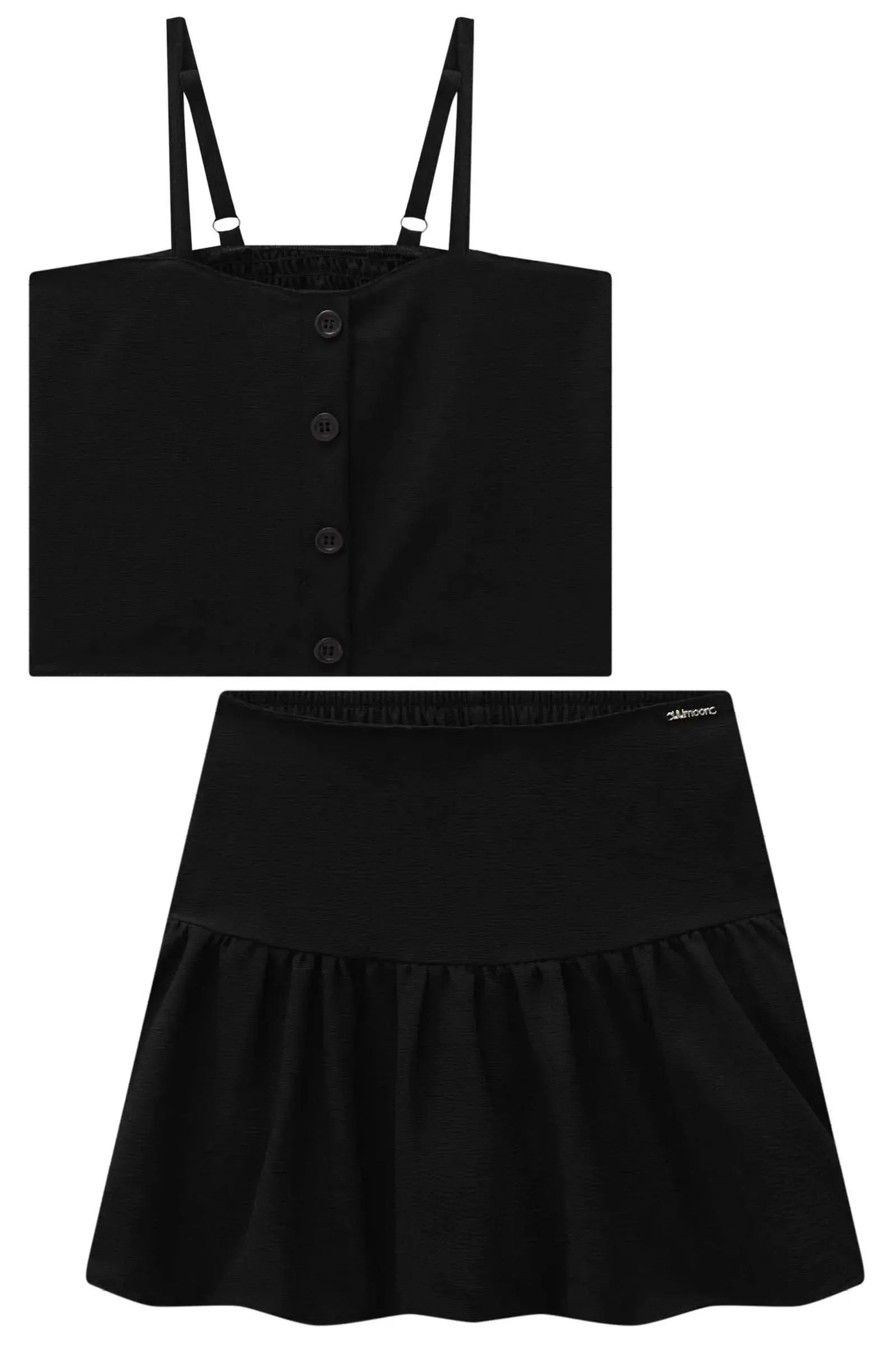 Conjunto de Top Cropped e Short Saia em Crepe Dua Lipa 87474 Lilimoon Teen Menina