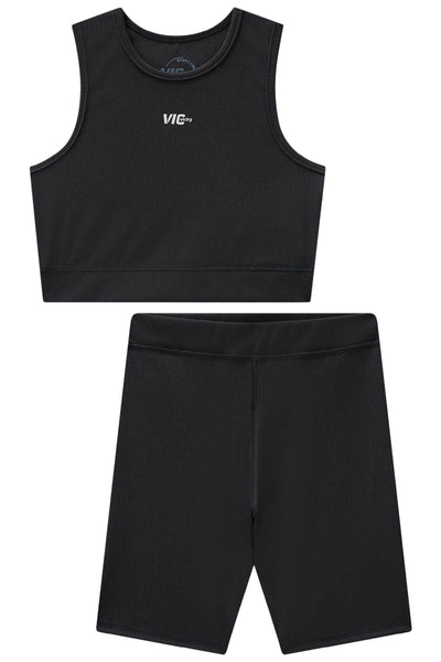 Conjunto de Top Cropped e Shorts Biker em Ribana Fancy 84651 Vic&Vicky Teen Menina