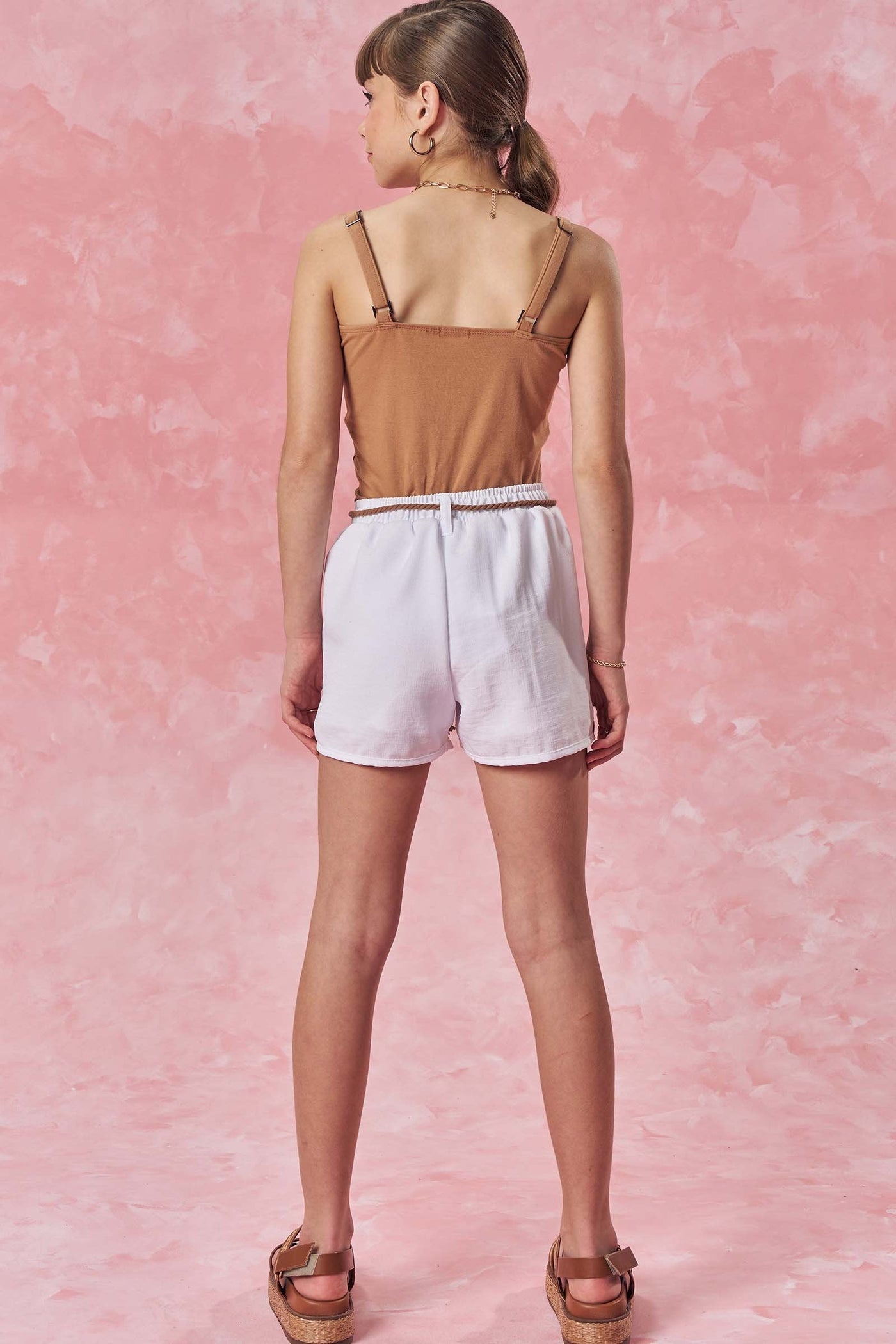 Conjunto de Top Cropped em Cotton e Shorts em New Linen 85199 Vic&Vicky Teen Menina