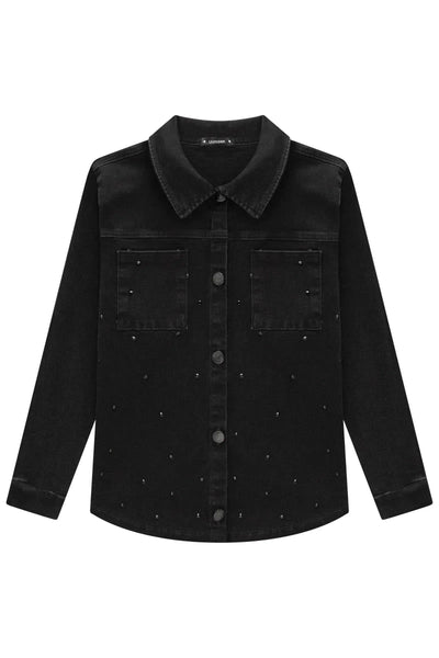 Jaqueta em Jeans Black com Elastano 79983 Lilimoon Teen Menina
