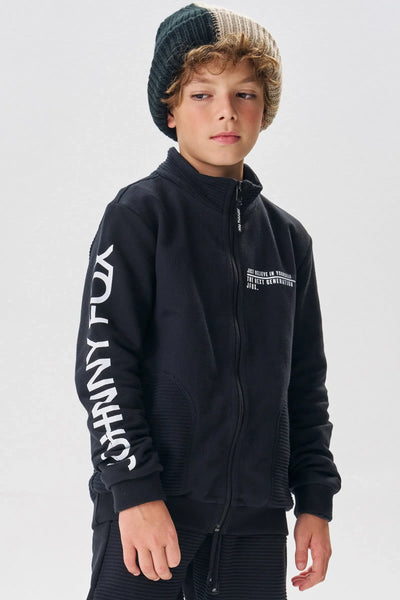 Jaqueta em Moletom sem Pelúcia com Detalhe em Moletom Relevo sem Pelúcia 80748 Johnny Fox Teen Menino