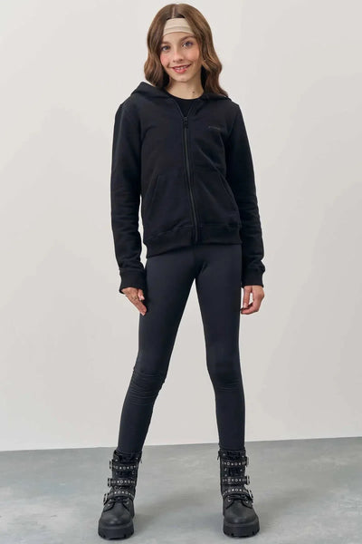 Jaqueta Over com Capuz em Moletom sem Pelúcia 79585 Vic&Vicky Teen Menina