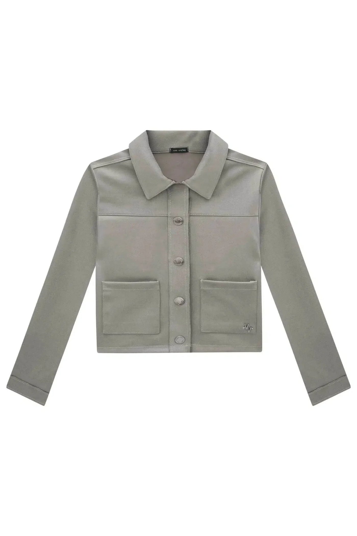 Jaqueta Shacket Boxy em Suede Twill 80202 Vic&Vicky Teen Menina