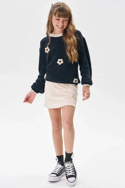 Saia em Malha Veludo Cotelê 80125 Vic&Vicky Teen Menina