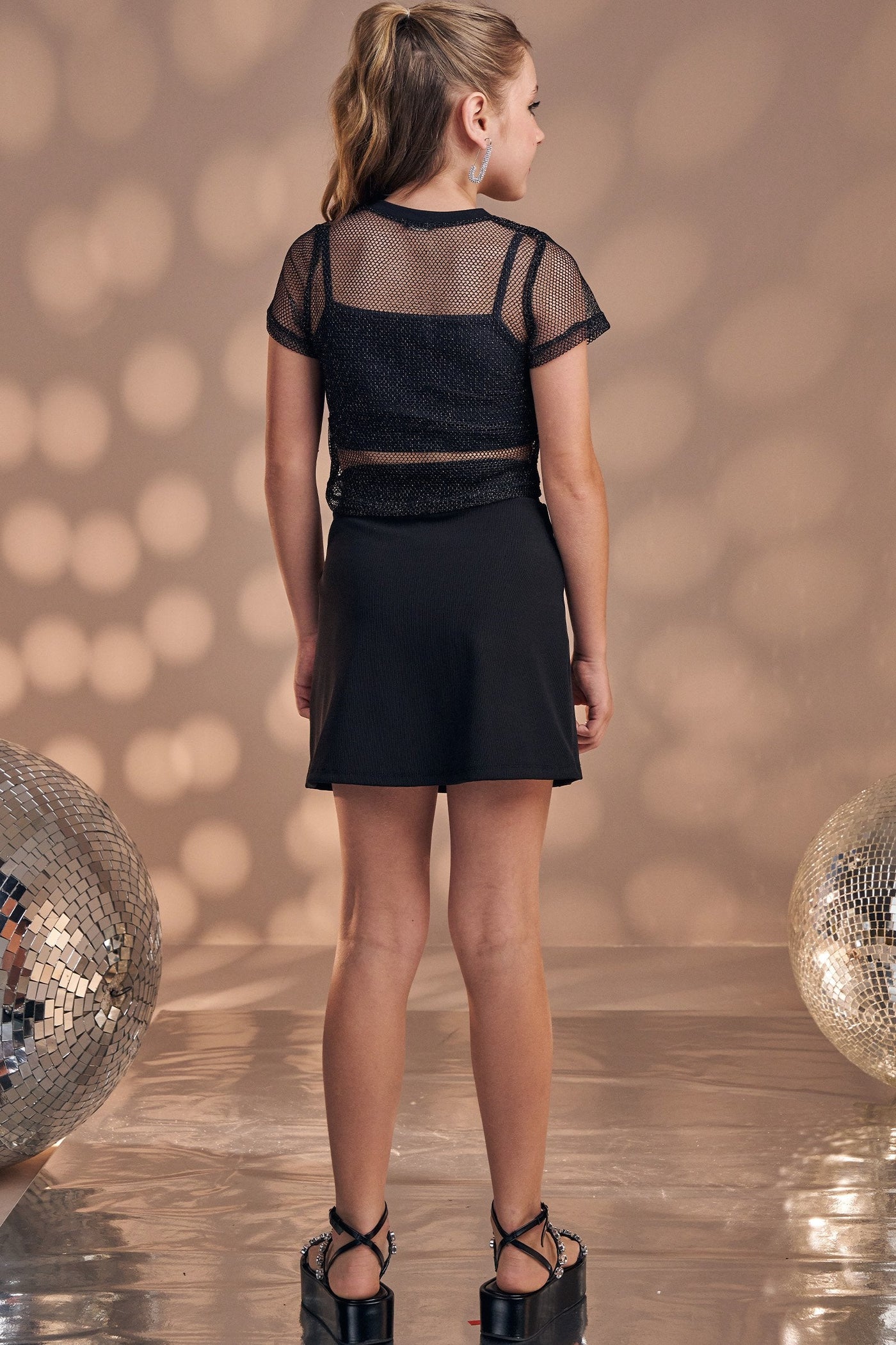 Saia em Ribana Fancy com Shorts Embutido 85719 Vic&Vicky Teen Menina