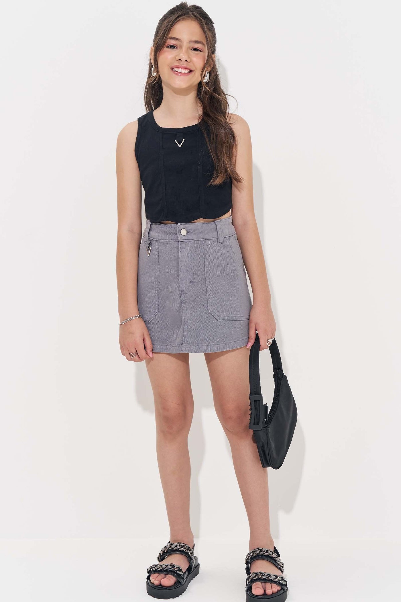 Saia em Sarja com Elastano 83004 Vic&Vicky Teen Menina