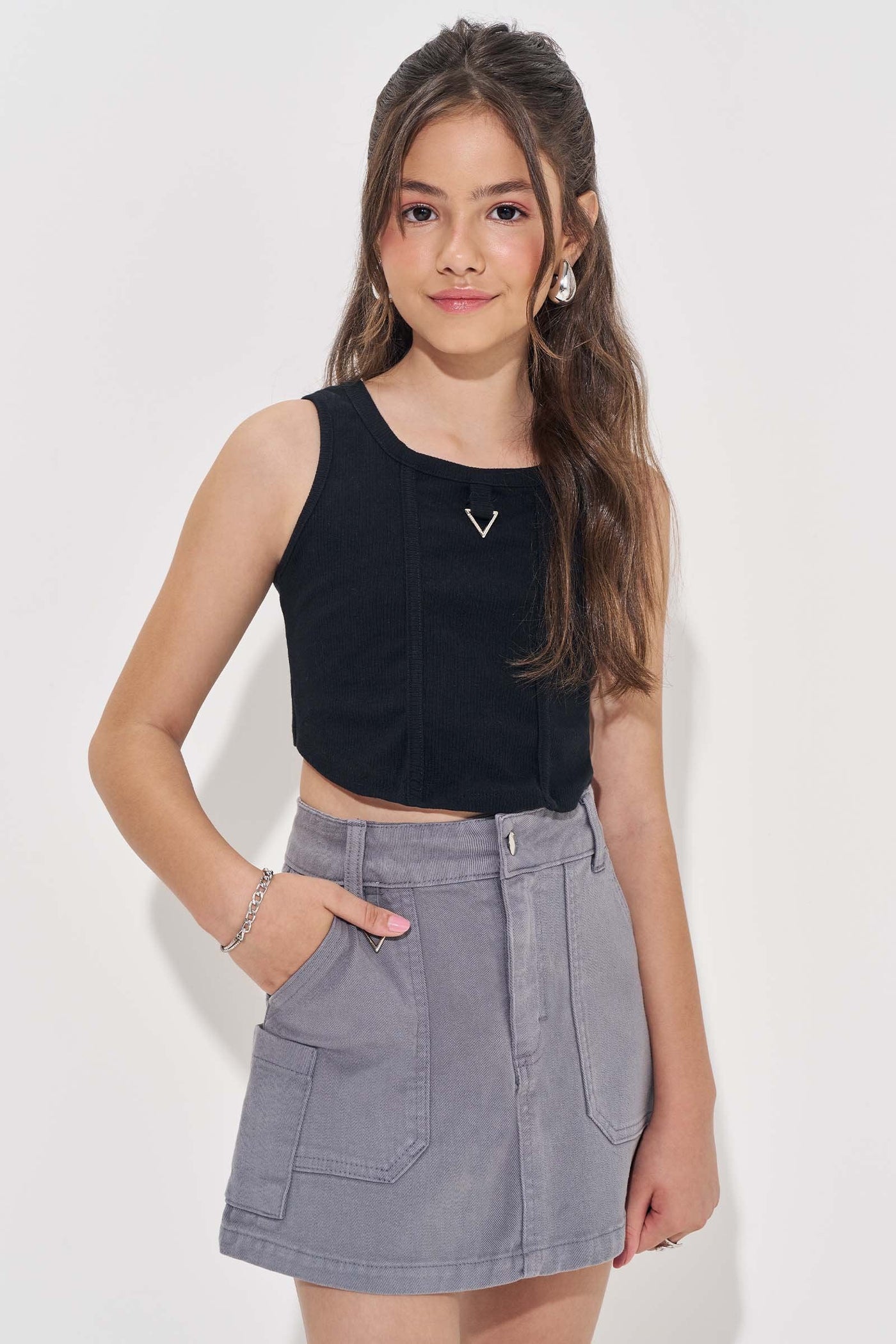 Saia em Sarja com Elastano 83004 Vic&Vicky Teen Menina