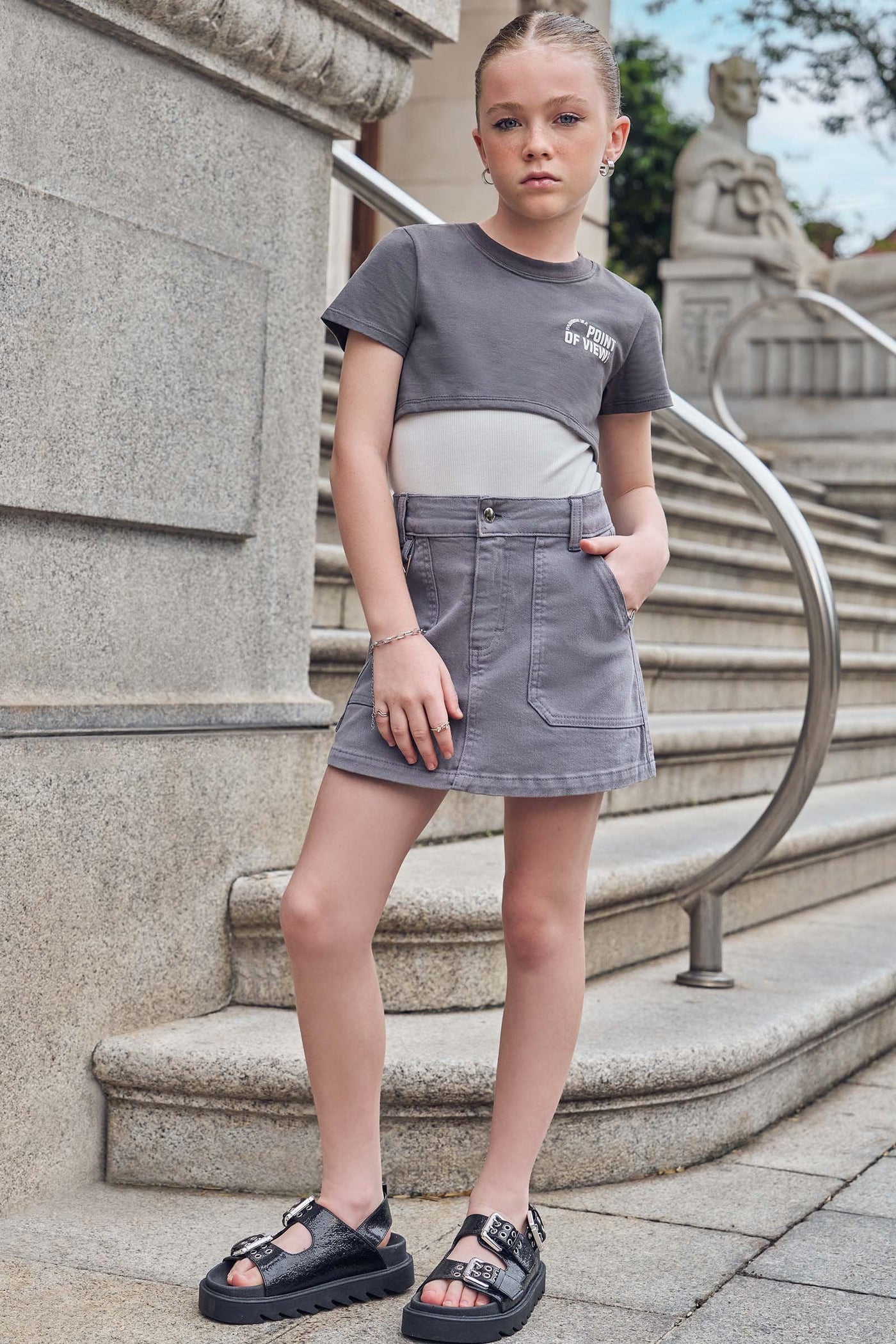 Saia em Sarja com Elastano 83004 Vic&Vicky Teen Menina