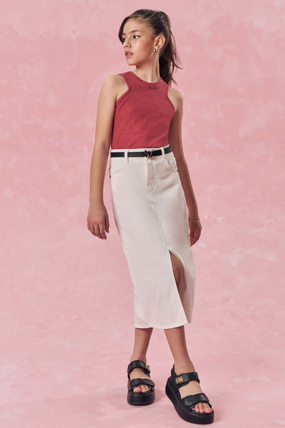 Saia Midi em Sarja com Elastano 83013 Vic&Vicky Teen Menina