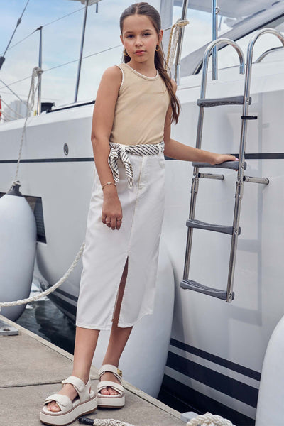 Saia Midi em Sarja com Elastano 83013 Vic&Vicky Teen Menina