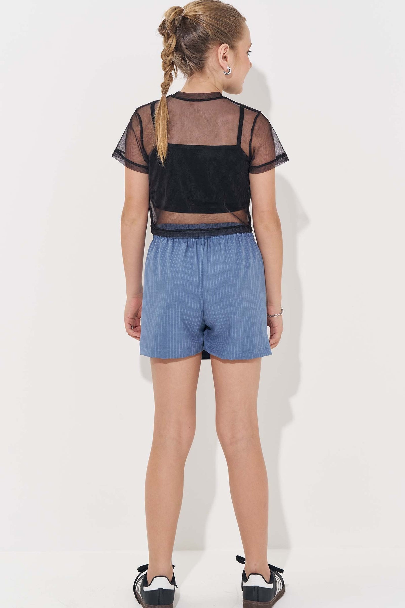 Short Saia em Alfaiataria Risca de Giz 83187 Vic&Vicky Teen Menina