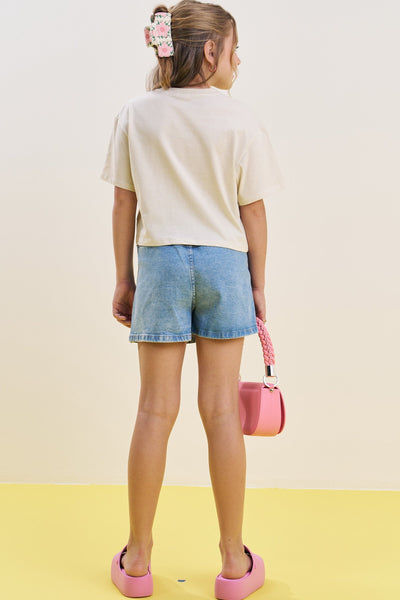 Short Saia em Jeans com Elastano 83892 Vic&Vicky Teen Menina