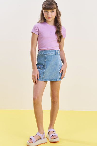 Short Saia em Jeans com Elastano 83892 Vic&Vicky Teen Menina