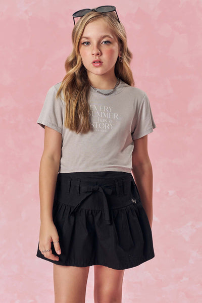 Short Saia em Sarja com Elastano 85319 Vic&Vicky Teen Menina