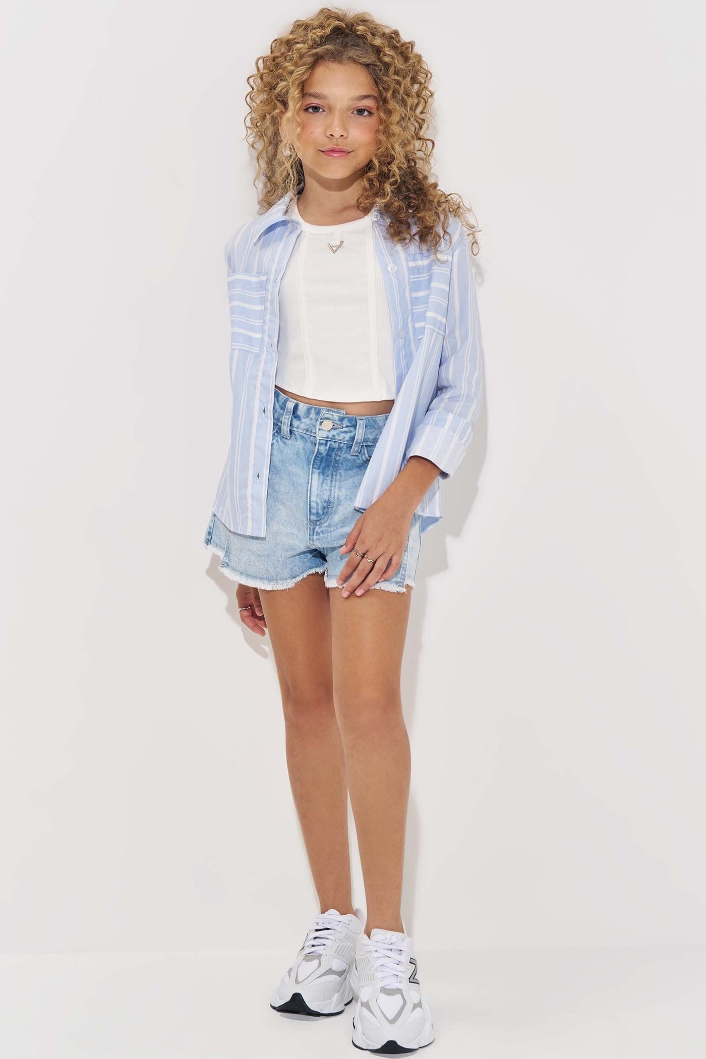Shorts Cintura Alta em Jeans Arkansas 83547 Vic&Vicky Teen Menina