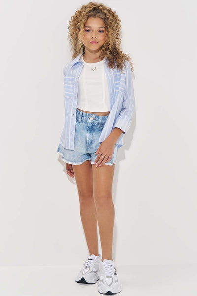 Shorts Cintura Alta em Jeans Arkansas 83547 Vic&Vicky Teen Menina