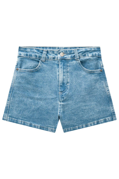 Shorts Cintura Alta em Jeans com Elastano 82966 Vic&Vicky Teen Menina