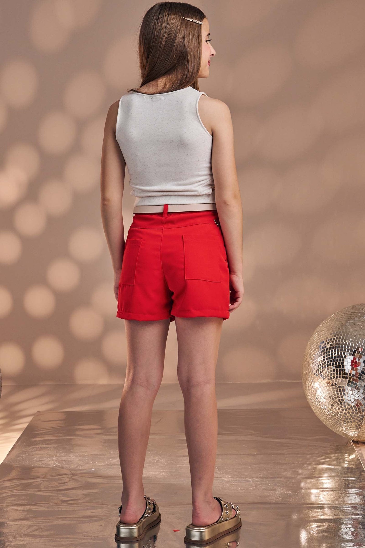 Shorts em Alfaiataria Twill 85720 Vic&Vicky Teen Menina