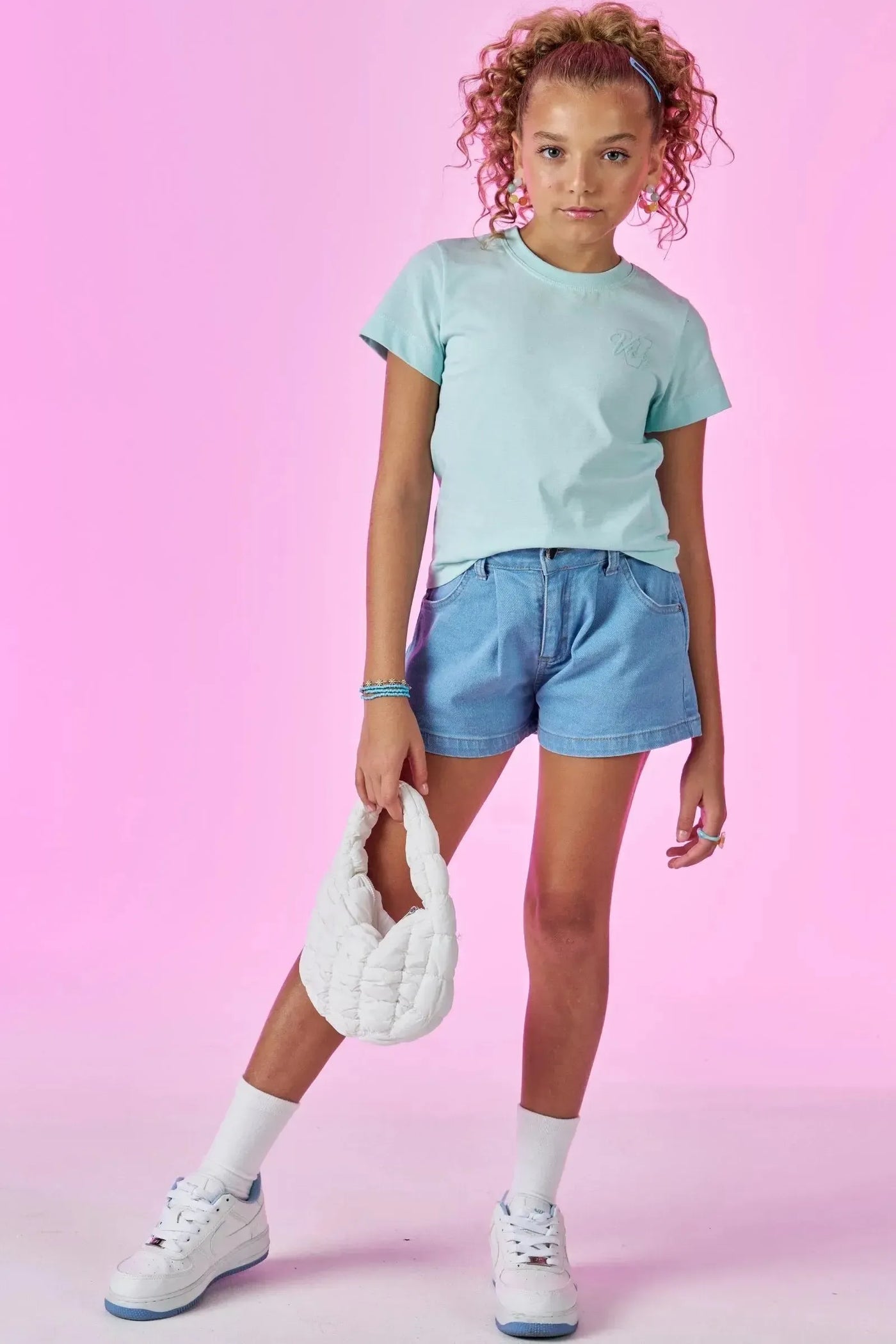 Shorts em Jeans com Elastano 87363 Vic&Vicky Teen Menina