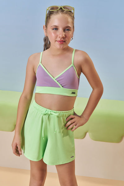 Shorts em Malha Uv 50+ 84319 Vic&Vicky Teen Menina