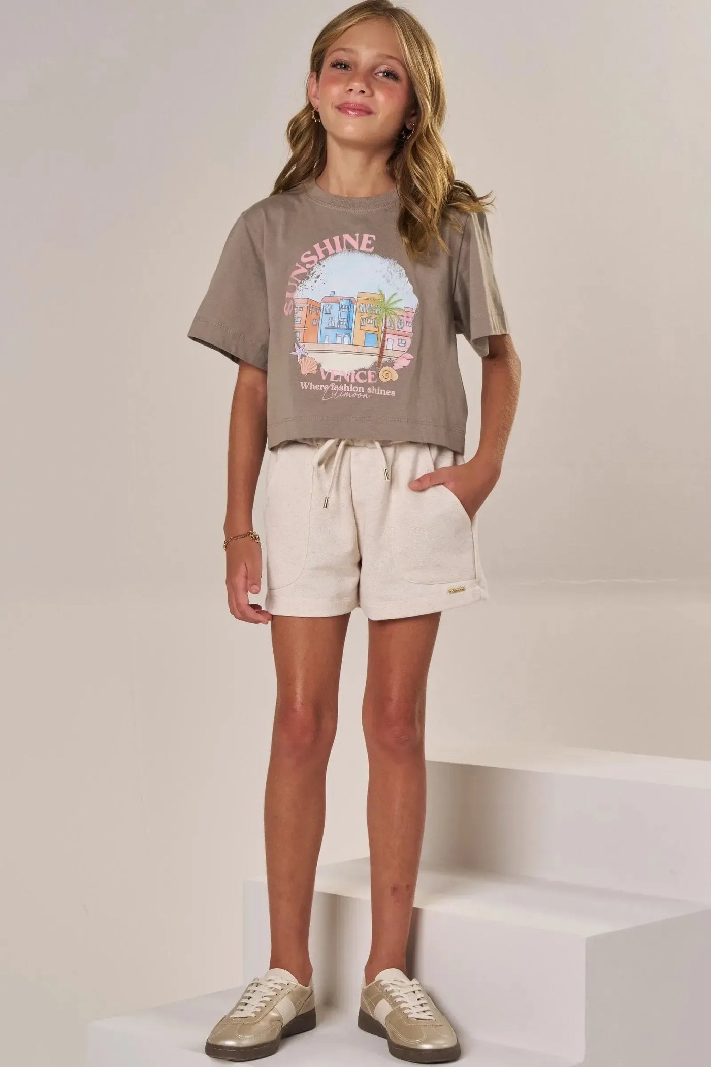 Shorts em Moletom sem Pelúcia 86545 Lilimoon Teen Menina