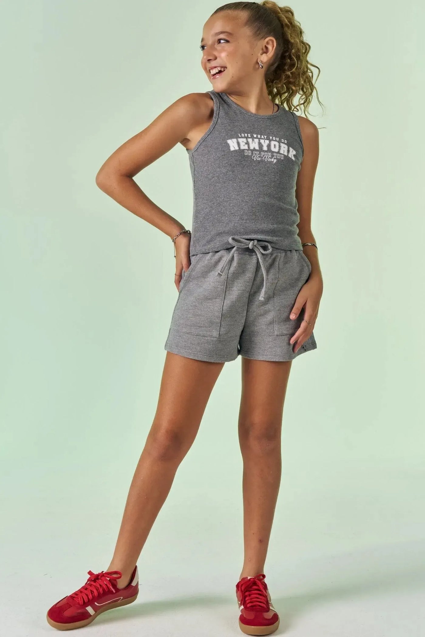 Shorts em Moletom sem Pelúcia 87492 Vic&Vicky Teen Menina