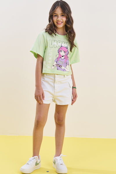 Shorts em Sarja com Elastano 82902 Vic&Vicky Teen Menina