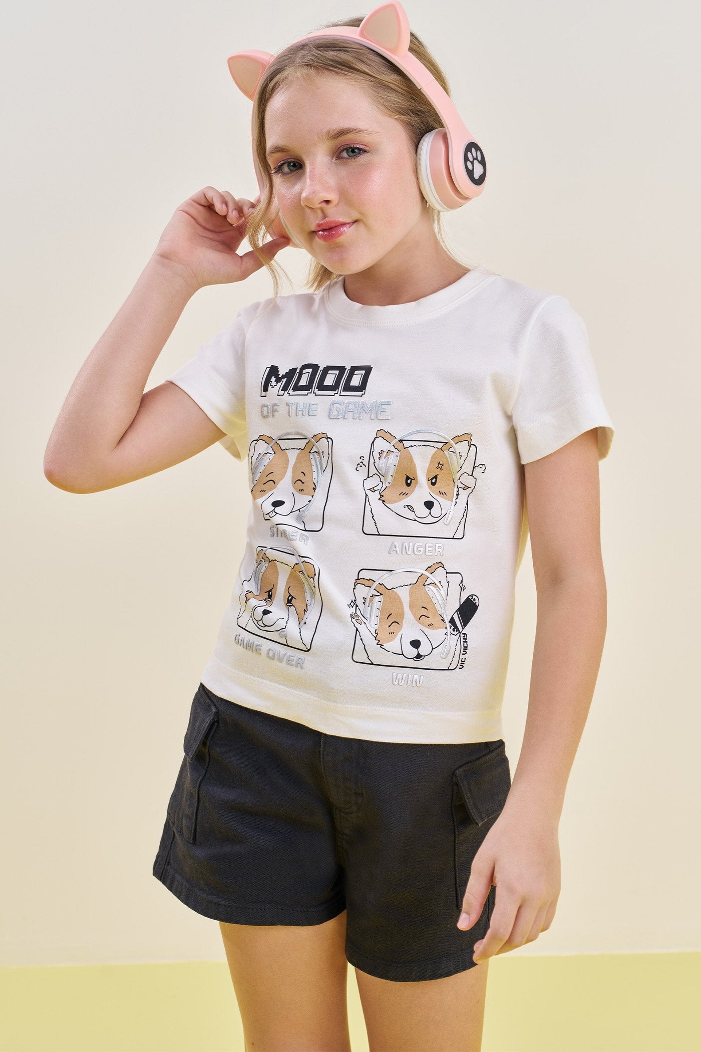 Shorts em Sarja com Elastano 82902 Vic&Vicky Teen Menina