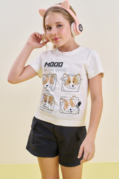 Shorts em Sarja com Elastano 82902 Vic&Vicky Teen Menina