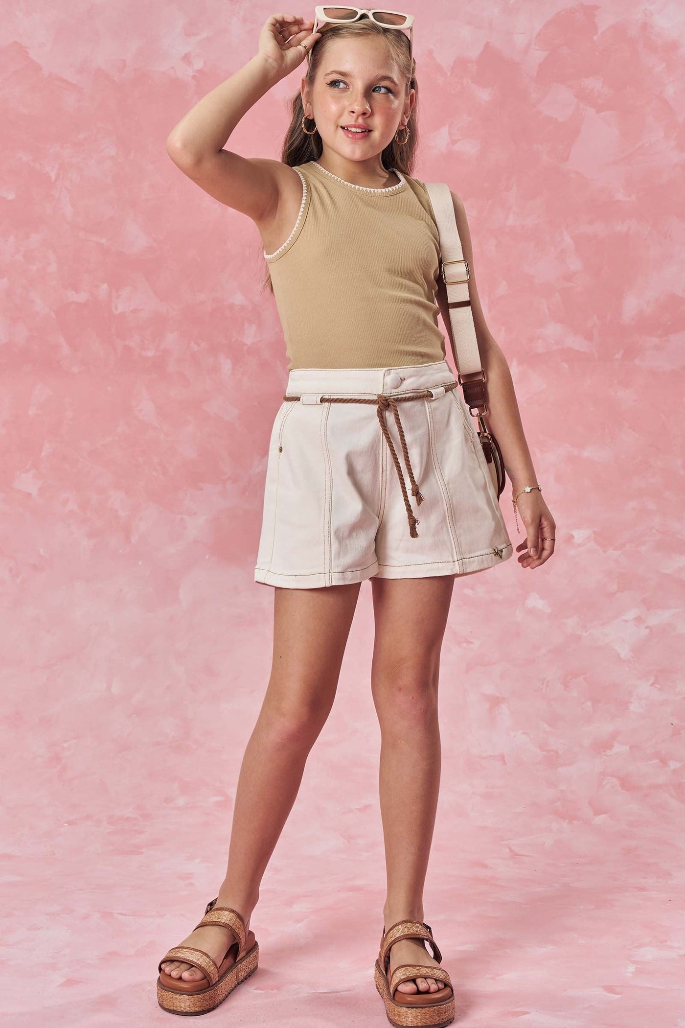 Shorts em Sarja com Elastano 82967 Vic&Vicky Teen Menina