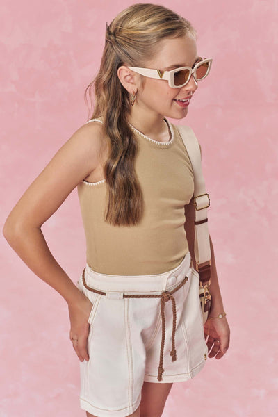 Shorts em Sarja com Elastano 82967 Vic&Vicky Teen Menina