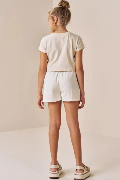 Shorts em Sarja com Elastano 87351 Vic&Vicky Teen Menina