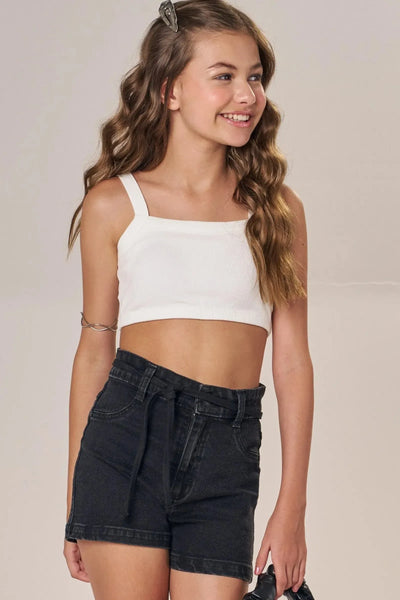 Top Cropped com Bojo em Canelado Liz 86348 Lilimoon Teen Menina