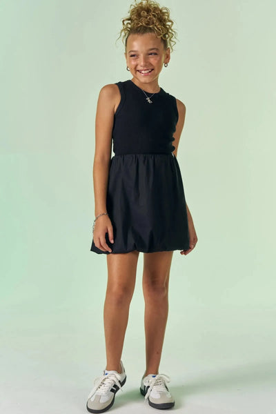 Vestido em Canelado Liz e Tricoline Mônaco 87852 Vic&Vicky Teen Menina