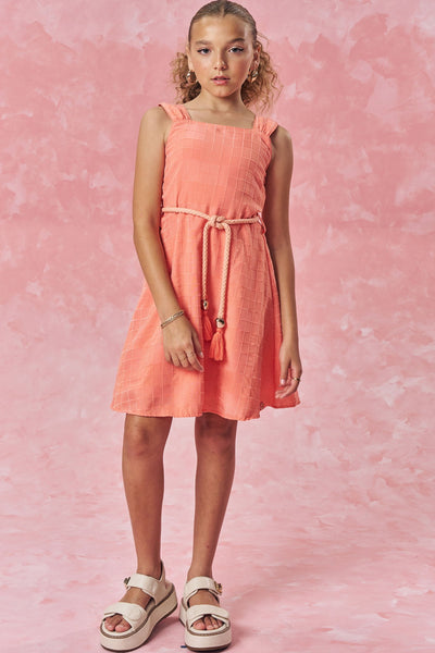 Vestido em Tecido Grid Chenille 83668 Vic&Vicky Teen Menina