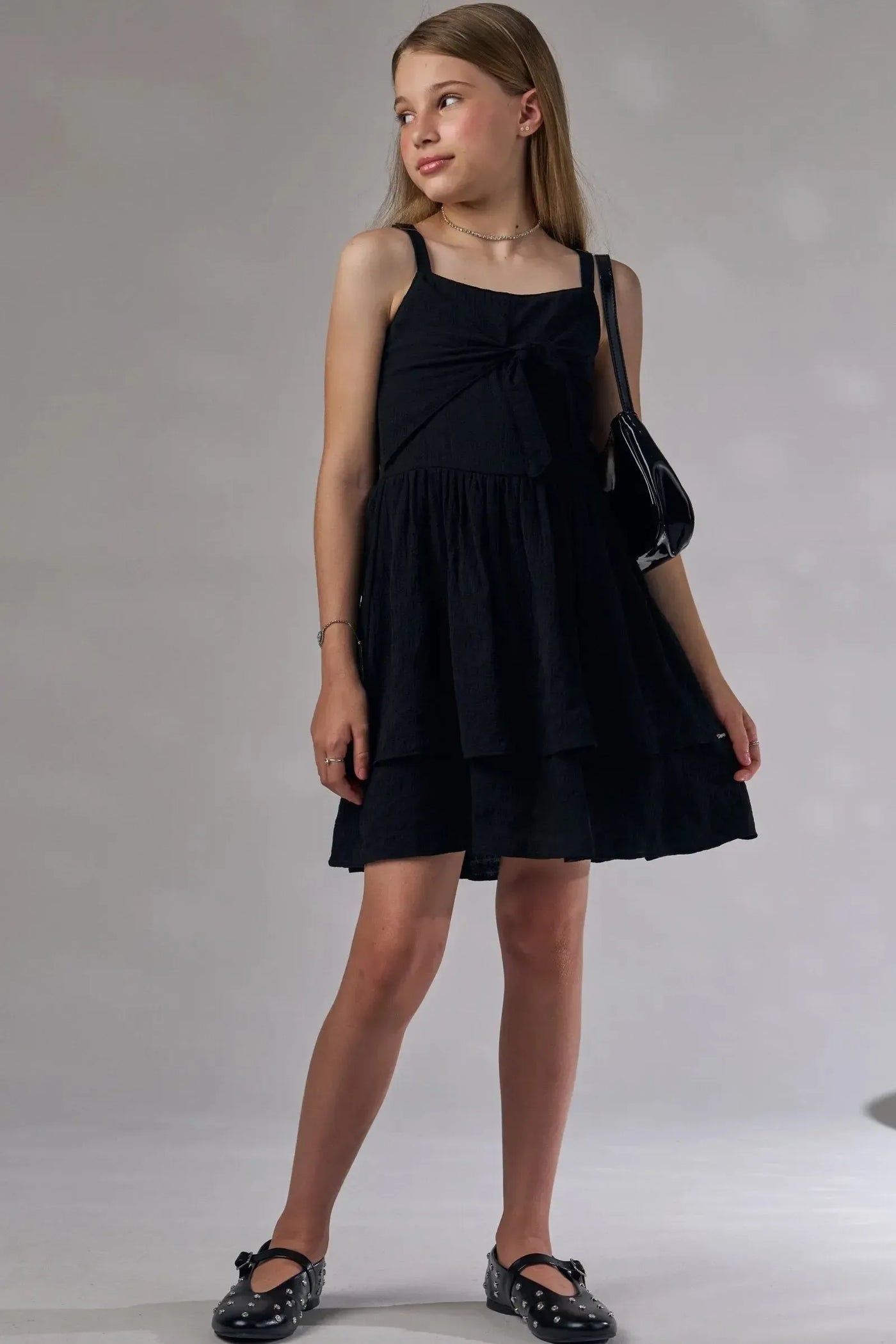 Vestido em Tecido Texturizado Isla 86591 Lilimoon Teen Menina