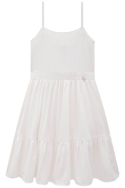 Vestido Médio em Tricoline Maquinetado 83675 Vic&Vicky Teen Menina
