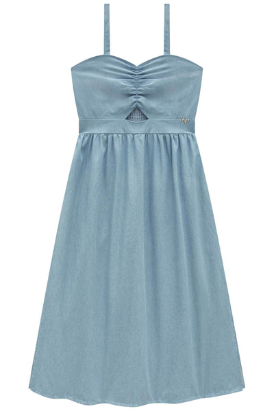 Vestido Midi em Chambray 83674 Vic&Vicky Teen Menina