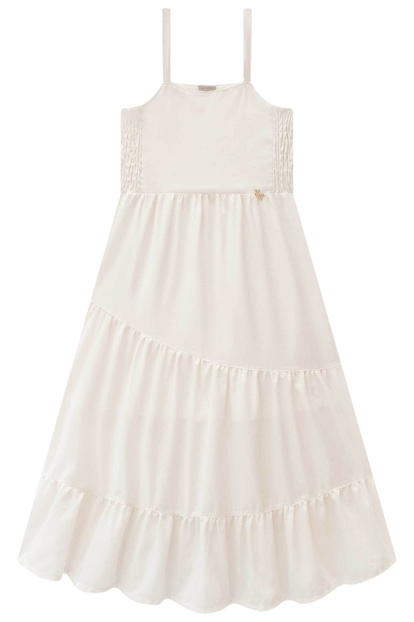 Vestido New Midi em Linho Gold 83679 Vic&Vicky Teen Menina