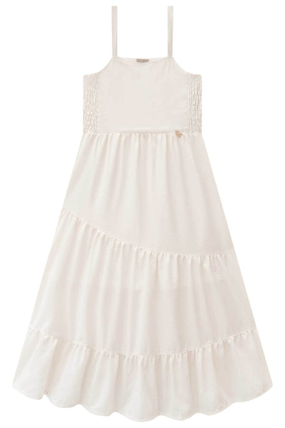 Vestido New Midi em Linho Gold 83679 Vic&Vicky Teen Menina