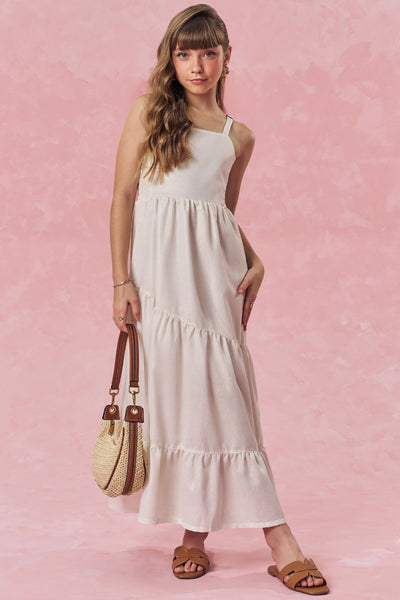 Vestido New Midi em Linho Gold 83679 Vic&Vicky Teen Menina