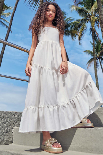 Vestido New Midi em Linho Gold 83679 Vic&Vicky Teen Menina